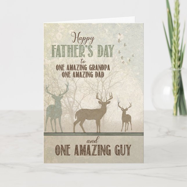 for an AMAZING Grandpa Father's Day Forest Deer Card (Front)