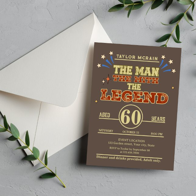 For Any Age, The Man, The Myth, The Legend Invitation (For Any Age, The Man, The Myth, The Legend Invitation)
