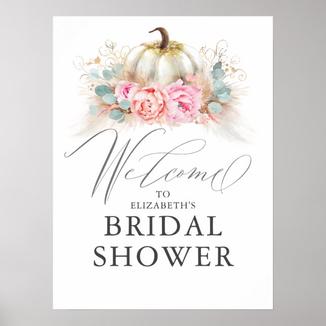 For Any Party - Pumpkin Pink Flowers Poster (Front)