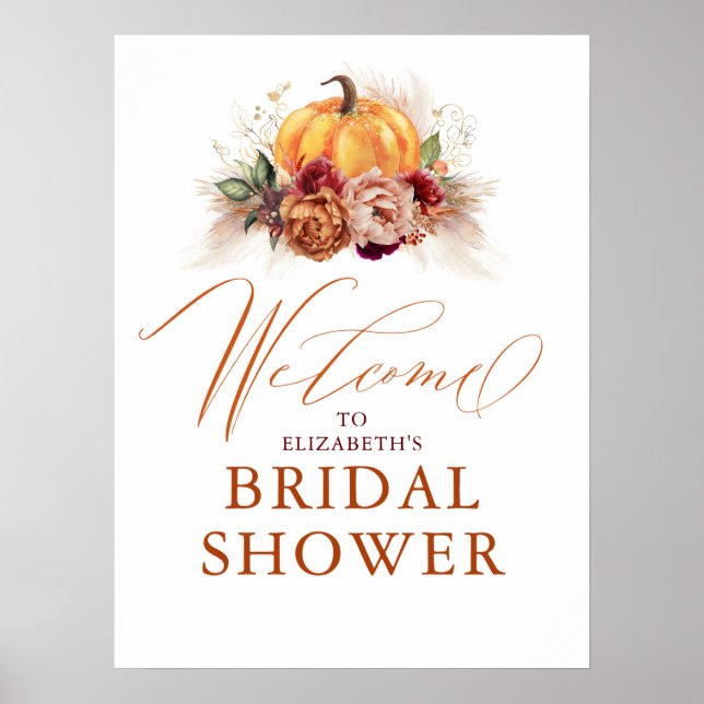 For Any Party - Pumpkin Rust Terracotta Flowers Po Poster (Front)