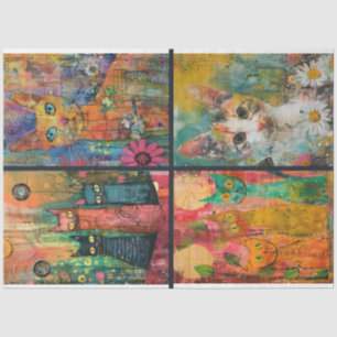  For Artist Cat Themed Junk Journal Background 3 Tissue Paper
