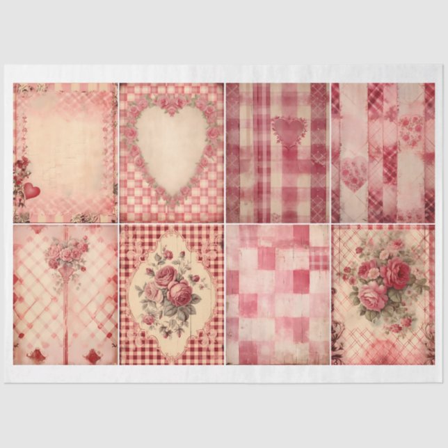 For Artists and Crafters Valentine Backgrounds Tissue Paper (Front)