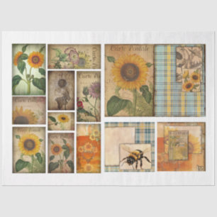 For Artists Crafters Sunflower Ephemera  Tissue Paper