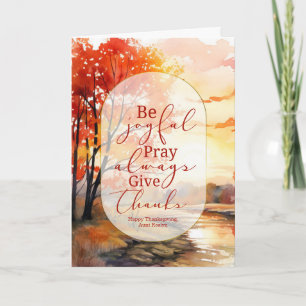 for Aunt Thanksgiving Autumn Foliage Custom Holiday Card