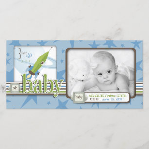 For Baby Boy Photo Card