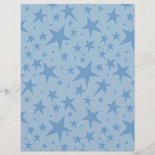 For Baby Boy Scrapbook Paper Large Stars (Front)