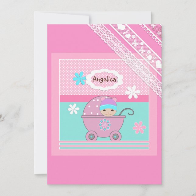 For baby girl invitation (Front)