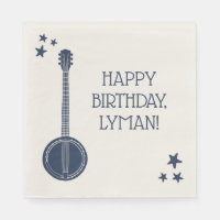 For Banjo Players Navy Blue Personalised Party