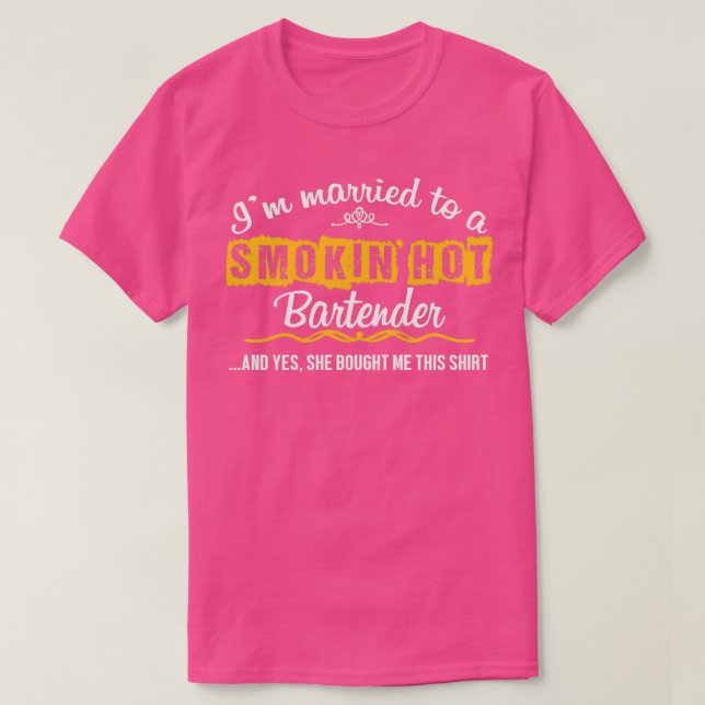 For Bartenderx27s Husband Funny Gift T-Shirt (Design Front)