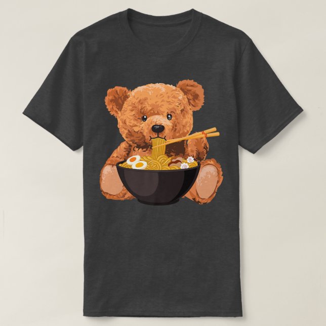 For Bear Lover & Japanese Food, Cute Kawaii Ramen  T-Shirt (Design Front)