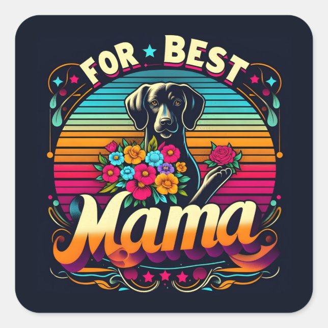 For Best Mama Square Sticker (Front)