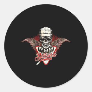 For Billiards Champion Players - Smoking Wings Sku Classic Round Sticker