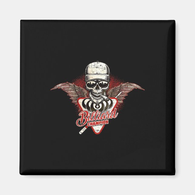 For Billiards Champion Players - Smoking Wings Sku Magnet (Front)