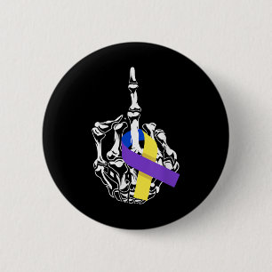 For Bladder Cancer Middle Finger Bladder Cancer Aw 6 Cm Round Badge