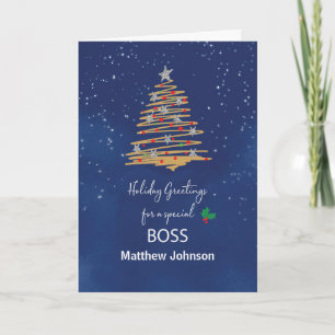 For Boss Christmas Tree Customisable Name Card
