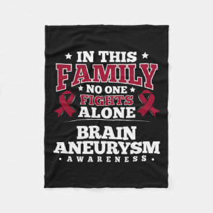 For Brain Aneurysm Patients - Burgundy Ribbon Fleece Blanket