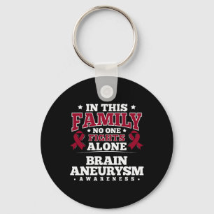 For Brain Aneurysm Patients - Burgundy Ribbon Key Ring