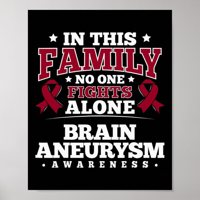 For Brain Aneurysm Patients - Burgundy Ribbon  Poster (Front)