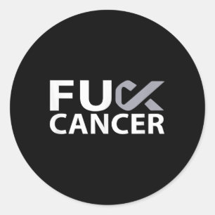For Brain Cancer F U Fu Grey Ribbon Cancer Awarene Classic Round Sticker