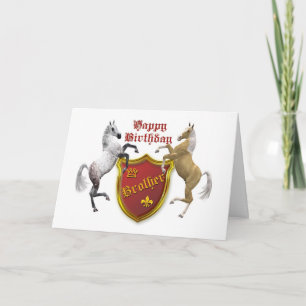 For brother, a birthday card with a coat of arms