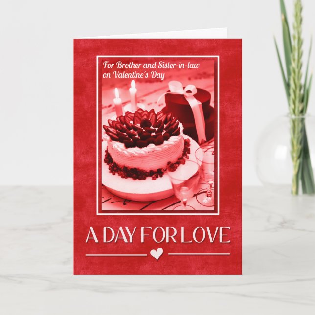 for Brother and Sister-in-Law on Valentine's Day Holiday Card (Front)