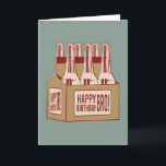 For Brother Beer Six Pack Birthday Card<br><div class="desc">Modern male beers six pack brother birthday card. Exclusive design to the Green Elephant Cards brand.</div>