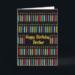 For Brother Funny Birthday with Candles Card<br><div class="desc">Happy Birthday,  paper greeting card for a brother. This card filled with birthday candles has a funny message inside for a brother on his birthday. Watch out for spontaneous combustion. Art,  image,  and verse copyright © Shoaff Ballanger Studios,  2023.</div>
