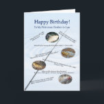 For brother-in-law, Fishing jokes birthday card<br><div class="desc">Make you fisherman laugh with these terrible fishy jokes! A birthday card to make any angler groan!</div>