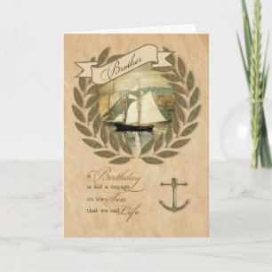 for Brother's Birthday Sailing the Seas Theme Card