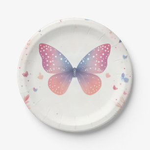 For Bug Boho Soft Glow Live Butterfly Baby Shower Paper Plate