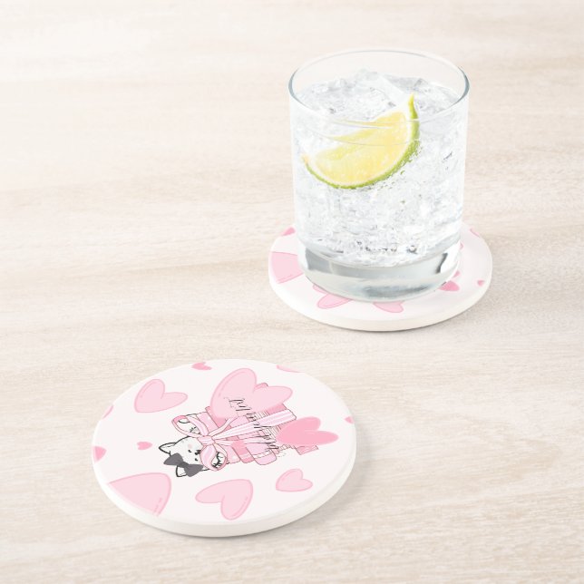 For Cat Lovers & Readers – Bookish Drink Coaster (Side)