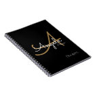 for Chef Recipes a Modern Monogrammed Black
