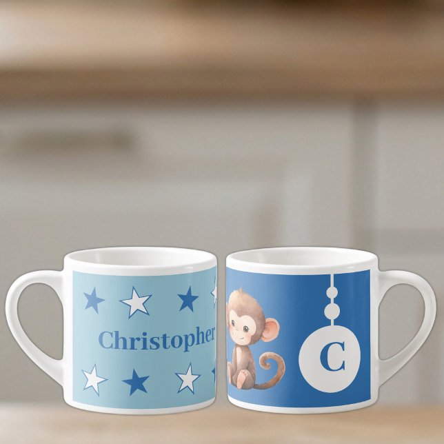 For children monkey name blue espresso cup (Creator Uploaded)