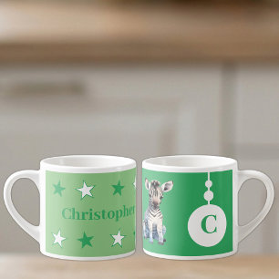 For children zebra name green espresso cup