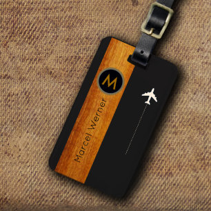 for Classy Travelers... Monogrammed Black Luggage Tag