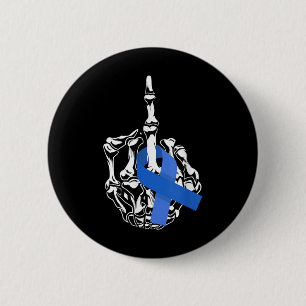 For Colon Cancer Middle Finger Ribbon Colon Cancer 6 Cm Round Badge