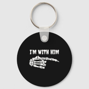 For Couples I'm With Him Skeleton Matching Hallowe Key Ring