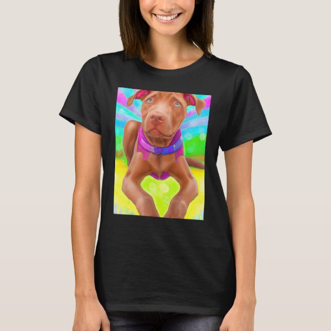For Cute Dog Puppie Fan In Dog Art Style_10 T-Shirt (Front)