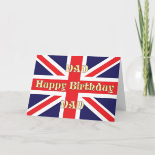 For Dad, a Birthday card with a Union Jack