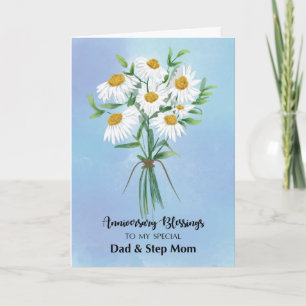 For Dad and Step Mum Wedding Anniversary Blessings Card