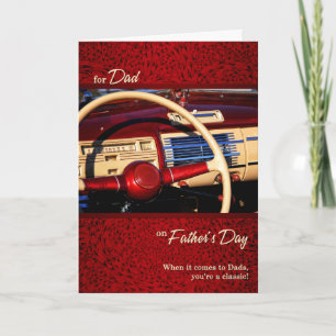 for Dad Father's Day Red Classic Car Father's Day Card