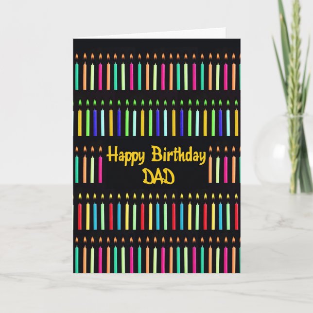 For Dad Funny Birthday with Many Candles Card (Front)
