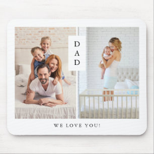 For Dad Modern Two Photo Grid Mouse Pad