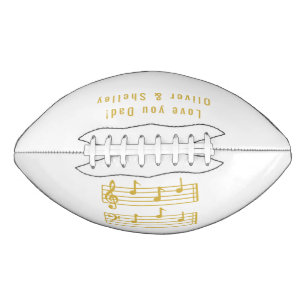 FOR DAD MUSIC LOVER NOTES D.A.D IN WHITE AND GOLD FOOTBALL