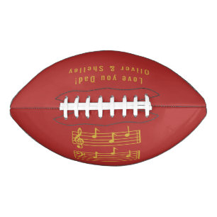 FOR DAD MUSIC LOVER NOTES D.A.D RICH RED AND GOLD FOOTBALL