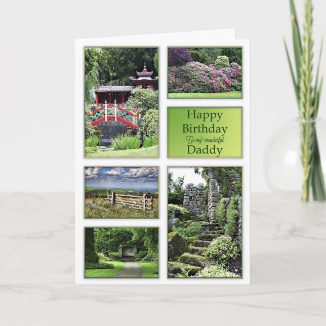 For Daddy, a birthday card with garden views (Front)