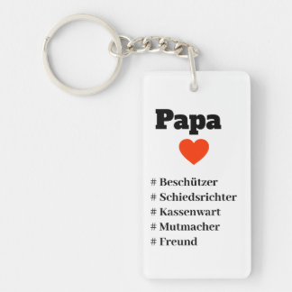 for daddy with heart and hashtags key ring