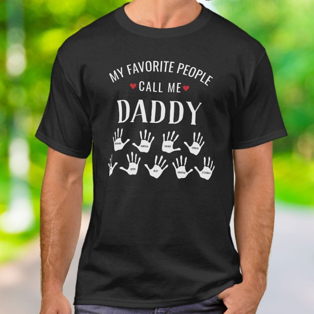 For Daddy with kids Names Personalised T-Shirt (Creator Uploaded)
