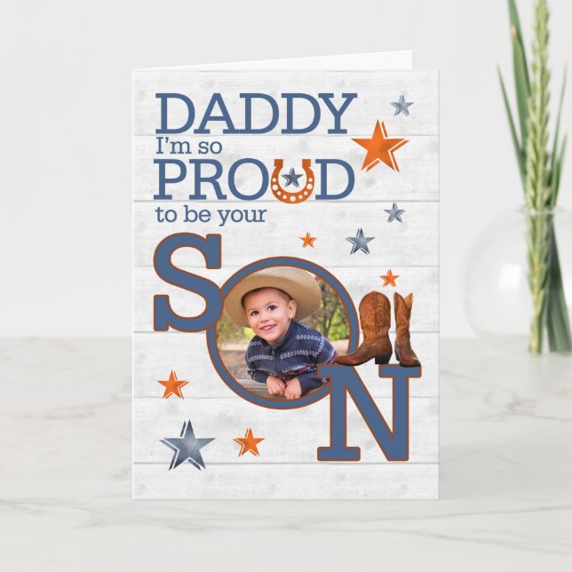 for Daddy's Birthday from Son Cowboy Card (Front)