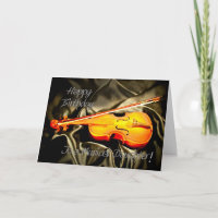 For daughter a musical birthday card with a violin